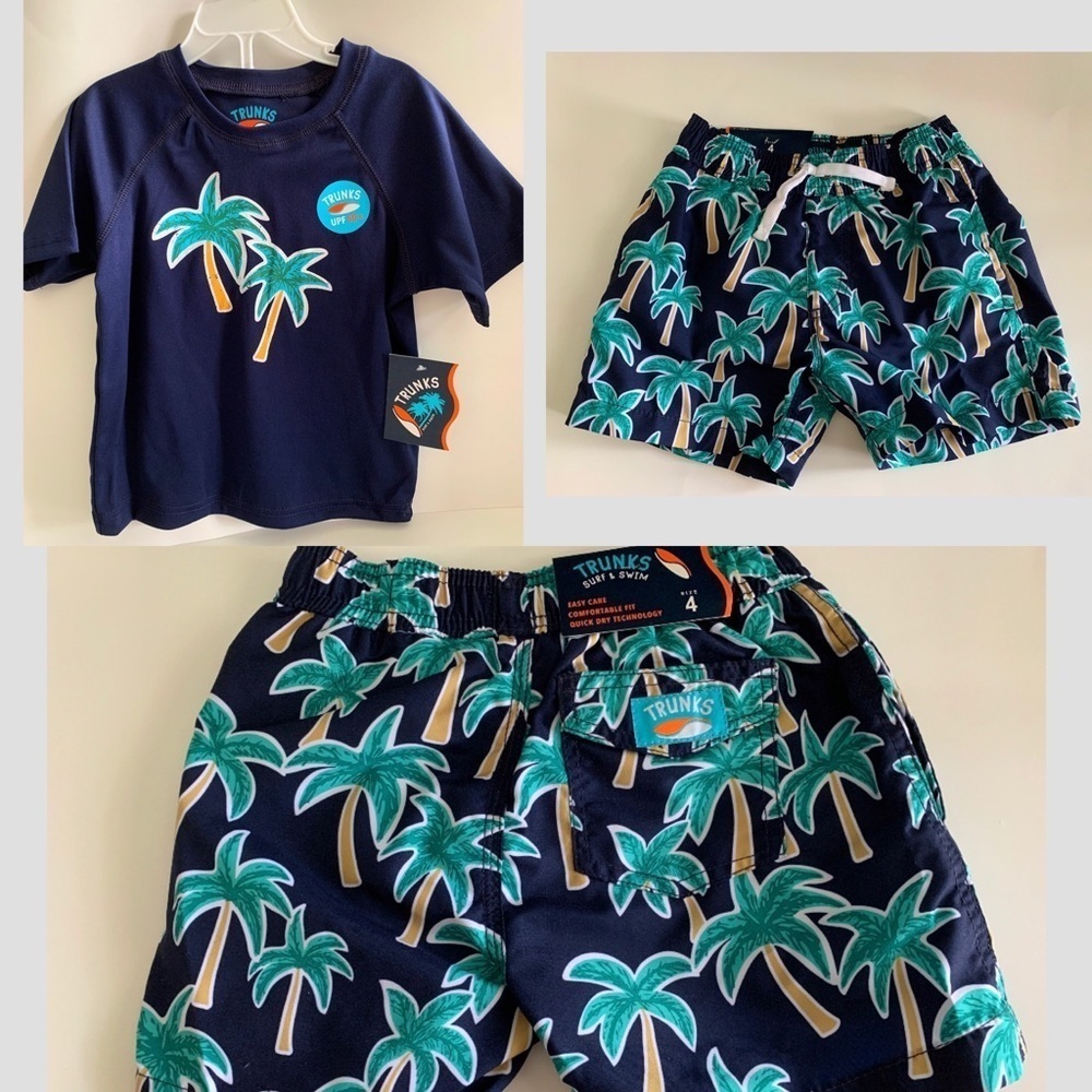 Boys Trunks Palm tree Swim 02 Pieces